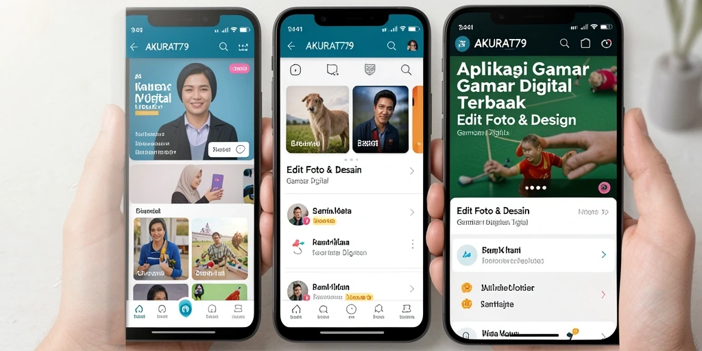 Tampilan antarmuka utama AKURAT79 untuk edit foto dan desain.