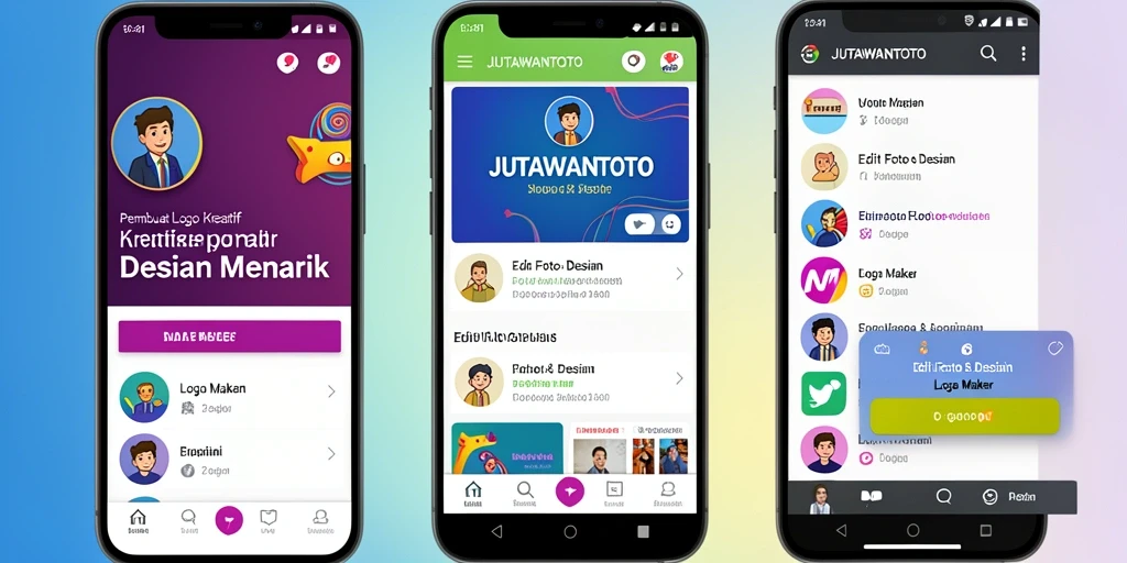Antarmuka JUTAWANTOTO dengan fitur pembuat logo yang intuitif.